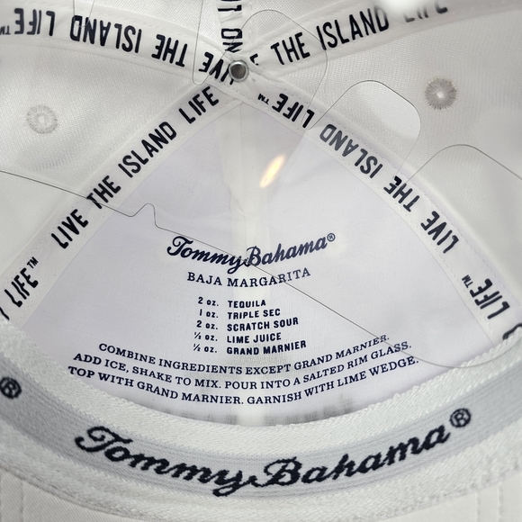 NWT Tommy Bahama Tip You Cap Adjustable Hat Cap White Baja Margarita Recipe. - Picture 5 of 6